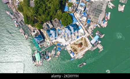 NINGDE, CHIAN - 24 SEPTEMBRE 2022 - vue aérienne de l'île de Zhujiang, un ancien village de Xiapu, dans la ville de Ningde, province de Fujian, Chine, 24 sept. 202 Banque D'Images
