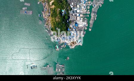 NINGDE, CHIAN - 24 SEPTEMBRE 2022 - vue aérienne de l'île de Zhujiang, un ancien village de Xiapu, dans la ville de Ningde, province de Fujian, Chine, 24 sept. 202 Banque D'Images