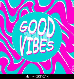 1960s imprimé de style rétro. Rayures psychédéliques abstraites lumineuses. Illustration de Vecteur