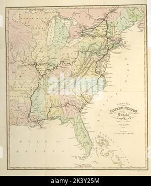 Carte des États-Unis et du Canada Shwing Captn. La route de Hall à travers ces pays en 1827 et 1828. Cartographie. Cartes. 1829. IRMA et Paul Milstein Division of United States History, local History and Genealogy. États-Unis, Amérique du Nord Banque D'Images