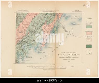 Carte géologique de Rye, N.Y. et région Cartographie. Cartes, cartes géologiques. 1903. Lionel Pincus et Princess Firyal Map Division. Rye Region (N.Y.), Rocks , New York (État) , Rye Region, Rye (N.Y.) Banque D'Images