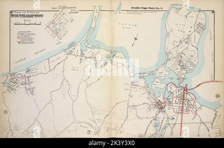 Partie de la ville de Southampton Cartographie. Atlas, cartes. 1915 - 1917. Lionel Pincus et Princess Firyal Map Division. Comté de Suffolk (New York) Banque D'Images