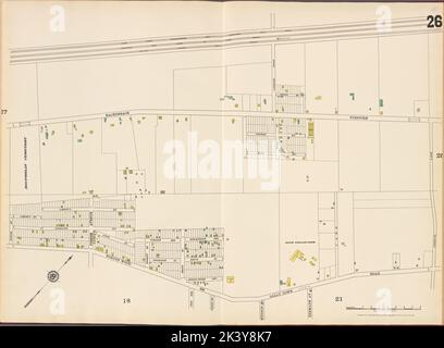 Hudson County, V. 8, plaque double page no 26 carte délimitée par Lovetts Lane, Bergen Wood, Spring St. 1887. Cartographie. Atlas, cartes. Lionel Pincus et Princess Firyal Map Division. Hudson Comté (N.J.) Banque D'Images