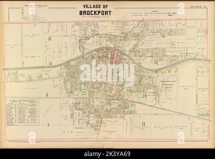 Monroe County, Double page plaque no 22 carte du village de Brockport Cartographie. Atlas, cartes. 1902. Lionel Pincus et Princess Firyal Map Division. Monroe County (N.Y.), immobilier , New York (État) , Monroe County Banque D'Images