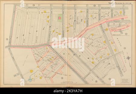 Mount Vernon, Double page plaque no 30 carte délimitée par Boulevard, Randall PL., Wolfs Lane Cartographie. Atlas, cartes. 1908. Lionel Pincus et Princess Firyal Map Division. Immobilier , New York (État) , Mount Vernon, Mount Vernon (Westchester County, N.Y.), immobilier , New York (État) , Pelham, Pelham (N.Y.) Banque D'Images