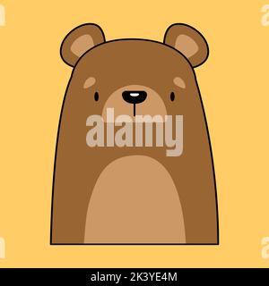 Illustration simple et plate d'un ours brun. Image vectorielle Illustration de Vecteur