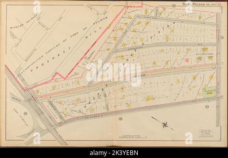 Mount Vernon, Double page plaque no 35 carte délimitée par l'autoroute à péage de Boston, avenue Pelhamadle, Manor Circle Cartographie. Atlas, cartes. 1908. Lionel Pincus et Princess Firyal Map Division. Immobilier , New York (État) , Mount Vernon, Mount Vernon (Westchester County, N.Y.), immobilier , New York (État) , Pelham, Pelham (N.Y.) Banque D'Images