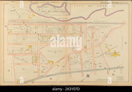 Mount Vernon, plaque de page double no 17 carte délimitée par la rivière Bronx, avenue Gramatan, rue Bronx Cartographie. Atlas, cartes. 1908. Lionel Pincus et Princess Firyal Map Division. Immobilier , New York (État) , Mount Vernon, Mount Vernon (Westchester County, N.Y.), immobilier , New York (État) , Pelham, Pelham (N.Y.) Banque D'Images