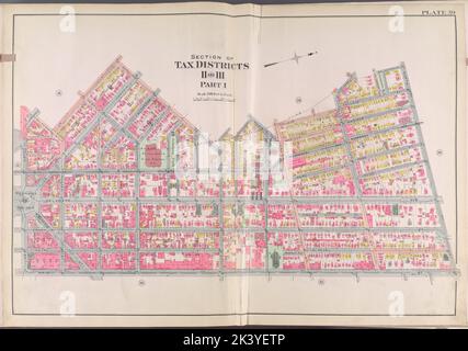 Buffalo, V. 2, Double page plaque no 30 carte délimitée par Carolina St., College St., North St., main St., court St. Atlas, cartes. 1915. Lionel Pincus et Princess Firyal Map Division. Région métropolitaine de Buffalo (New York) , VMaps. Banque D'Images