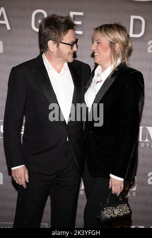 Benoit Magimel et son épouse Margot Pelletier assistent à la première Simone, le Voyage du Siecle, à l'UNESCO sur 28 septembre 2022, à Paris, en France. Photo de David Niviere/ABACAPRESS.COM Banque D'Images