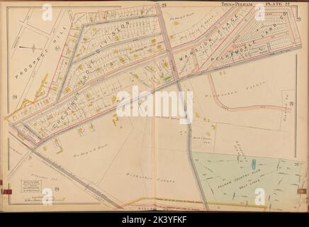 Mount Vernon, Double page plaque no 22 carte délimitée par Highland Ave., Washington Ave. Cartographie. Atlas, cartes. 1899. Lionel Pincus et Princess Firyal Map Division. Immobilier , New York (État) , Mount Vernon, Mount Vernon (Westchester County, N.Y.), immobilier , New York (État) , Pelham (ville), Pelham (N.Y. : Ville) Banque D'Images