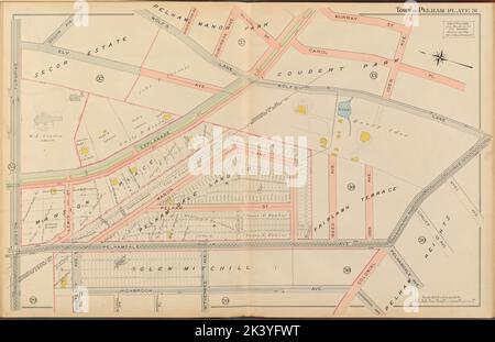 Mount Vernon, Double page plaque no 31 carte délimitée par Wolfs Lane, Colonial Ave., Highbrook Ave., Boston Turnpike Cartographie. Atlas, cartes. 1908. Lionel Pincus et Princess Firyal Map Division. Immobilier , New York (État) , Mount Vernon, Mount Vernon (Westchester County, N.Y.), immobilier , New York (État) , Pelham, Pelham (N.Y.) Banque D'Images