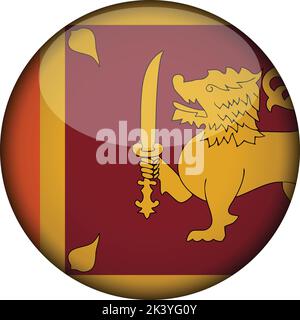 sri lanka drapeau en bouton rond brillant d'icône. emblème sri lanka isolé sur fond blanc. Signe de concept national. Jour de l'indépendance. Illustrateur vectoriel Illustration de Vecteur