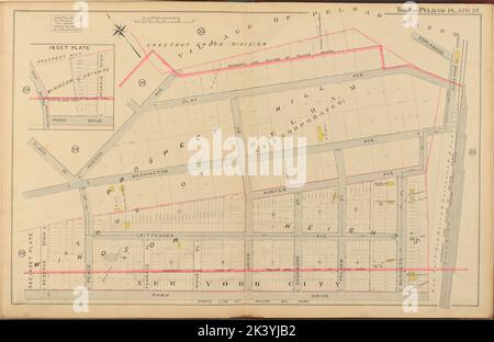 Mount Vernon, plaque de page double no 37 carte délimitée par l'avenue Clay, promenade Park, avenue Hudson Cartographie. Atlas, cartes. 1908. Lionel Pincus et Princess Firyal Map Division. Immobilier , New York (État) , Mount Vernon, Mount Vernon (Westchester County, N.Y.), immobilier , New York (État) , Pelham, Pelham (N.Y.) Banque D'Images