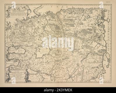 Karty Sibiri N. Vitsena, sniataia E.I. Idesom. 27, 28 Réplique d'une carte de Sibérie de N. Vitsen faite par E.I. IDE. P. 27, 28 Cartographie. Cartes. 1899. Division de la recherche générale. Cartographie , Russie , Histoire, Russie Banque D'Images