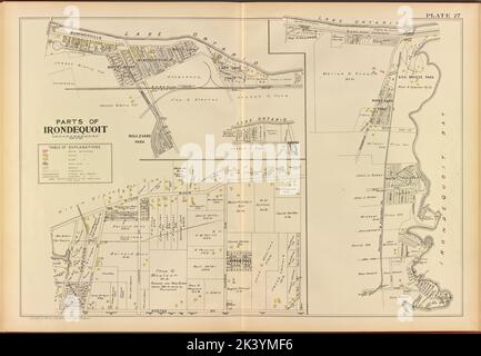 Monroe County, Double page plaque no 27 carte des parties d'Irondequoit Cartographie. Atlas, cartes. 1902. Lionel Pincus et Princess Firyal Map Division. Monroe County (N.Y.), immobilier , New York (État) , Monroe County Banque D'Images