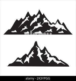Ensemble vectoriel de montagnes Rocheuses Illustration isolée sur fond blanc Illustration de Vecteur
