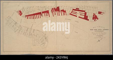 Carte de propriété, New York Dock Company Warhousemen. Cartographie. Cartes. 1911. Lionel Pincus et Princess Firyal Map Division. Brooklyn (New York, New York), cartes Banque D'Images