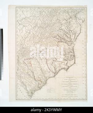 Les marches de Lord Cornwallis dans les provinces du Sud : aujourd'hui États d'Amérique du Nord, comprenant les deux Carolinas, avec la Virginie et le Maryland, et les comtés du Delaware Cartographie. Cartes. 1787-02-03. Lionel Pincus et Princess Firyal Map Division. Etats du Sud , Histoire , Révolution, 1775-1783 , cartes , Début de travaux jusqu'en 1800 Banque D'Images