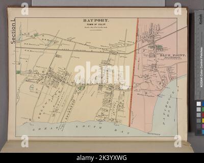 Bayport. Village ; Cartographie. Atlas, cartes. 1888. Lionel Pincus et Princess Firyal Map Division. Atlases , New York (État) , Suffolk Comté Banque D'Images