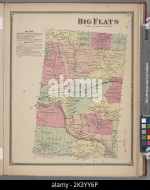 Big Flats Subscriber's Business Directory; cartographie de Big Flats Township. Atlas, cartes. 1869. Lionel Pincus et Princess Firyal Map Division. Chemung County (N.Y.), immobilier , New York (État) , Chemung County, Business Enterprises , New York (État) , Chemung County Banque D'Images