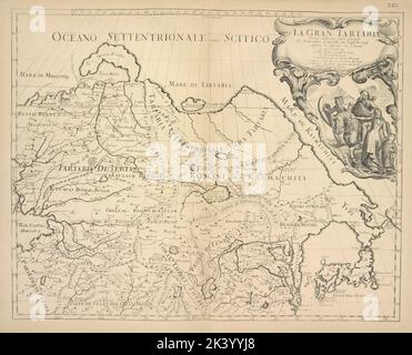 Karta Sibiri (Tartarii) Dzhiakomo Kantelli 1683g. 22 Une carte de la Sibérie (Tartaria) par Jiacomo Cantelli, 1683. P. 22 Cartographie. Cartes. 1899. Division de la recherche générale. Cartographie , Russie , Histoire, Russie Banque D'Images