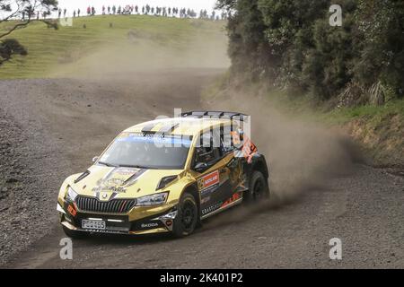 25 HORAN Raana (nzl), CONNOR Michael (nzl), Skoda Fabia Evo, l'action pendant le rallye Nouvelle-Zélande 2022, 11th tour du Championnat mondial de voitures de rallye WRC 2022, de 29 septembre à 2 octobre 2022 à Auckland, Nouvelle-Zélande - photo: Nikos Katikis/DPPI/LiveMedia Banque D'Images