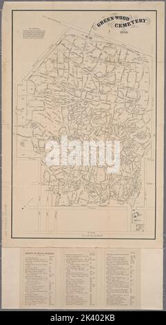 Cimetière en bois vert, 1886 Cartographie. Cartes. 1886. Lionel Pincus et Princess Firyal Map Division. Brooklyn (New York, New York), Green-Wood Cemetery (New York, New York), cimetières , New York (État) , New York Banque D'Images