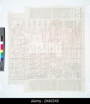 Une nouvelle carte correcte des océans Ouest et Sud : en tenant compte des variations de la boussole selon les observations les plus récentes et les meilleures. Cartographie. Cartes. 1760. Lionel Pincus et Princess Firyal Map Division. Déclinaison magnétique , Océan Atlantique, Océan Atlantique , cartes , travaux préliminaires à 1800 Banque D'Images
