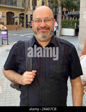 Barcelone, Espagne. 28th septembre 2022. José Luis Marti, politologue catalan et professeur de droit, est l'un des experts les plus connus d'Espagne sur les questions entourant le mouvement indépendantiste dans le nord-est du pays. Cinq ans après le référendum chaotique sur l'indépendance, il voit actuellement les séparatistes divisés et affaiblis. Credit: Jan-Uwe Ronneburger/dpa/Alay Live News Banque D'Images