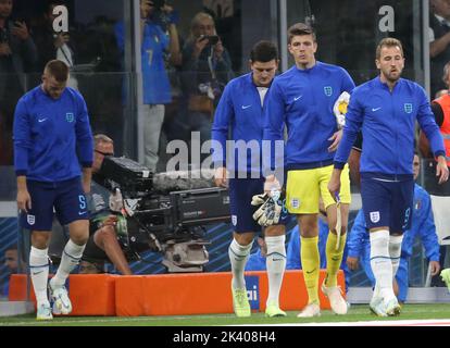 Eric Dier, Harry Maguire, Nick Pope et Harry Kane d'Angleterre pendant la Ligue des Nations de l'UEFA, Ligue A - Groupe C match de football entre l'Italie et l'Angleterre sur 23 septembre 2022 au stade de San Siro à Milan, Italie - photo Laurent Lairys / DPPI Banque D'Images