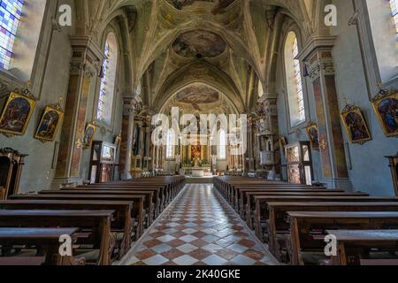 Vue de l'intérieur de l'église Saint Michael à Bressanone. Province de Bolzano, Trentin-Haut-Adige, Italie. Banque D'Images