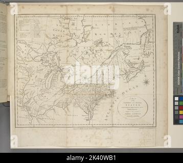 Une carte des États du nord et du milieu; comprenant le territoire de l'ouest et les dominions britanniques en Amérique du Nord. Des meilleures autorités. Morse, Jedidah, 1761-1826. Cartographie. Cartes, atlas. 1794. Lionel Pincus et Princess Firyal Map Division. États-Unis, Géographie, États-Unis Banque D'Images