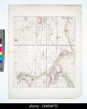 Océan Pacifique montrant une partie de l'Amérique du Nord et du Sud. Cartographie. Cartes. 1734. Lionel Pincus et Princess Firyal Map Division. Cartes nautiques , Océan Pacifique, Océan Pacifique Banque D'Images