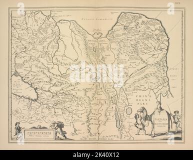 Karta Sibiri (Tartarii), izdannaia Gondiusom. 22 Une carte de la Sibérie (Tartaria) publiée par I. Gondius. P.22 Cartographie. Cartes. 1899. Division de la recherche générale. Cartographie , Russie , Histoire, Russie Banque D'Images