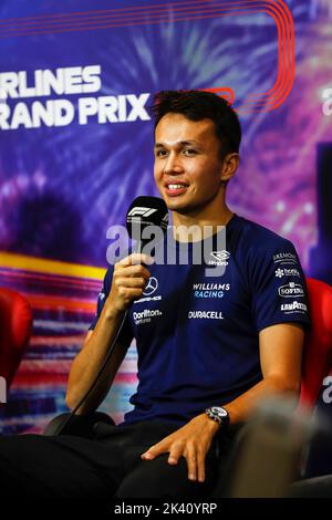 Singapour, Singapour. 29th septembre 2022. Alexander Albon (THA) Williams Racing à la conférence de presse de la FIA. 29.09.2022. Championnat du monde Formula 1, Rd 17, Grand Prix de Singapour, circuit de Marina Bay Street, Singapour, jour de préparation. Le crédit photo devrait se lire: XPB/Alamy Live News. Banque D'Images