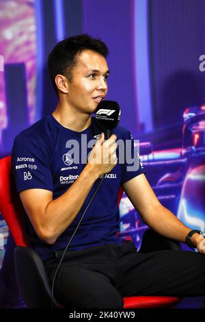 Singapour, Singapour. 29th septembre 2022. Alexander Albon (THA) Williams Racing à la conférence de presse de la FIA. 29.09.2022. Championnat du monde Formula 1, Rd 17, Grand Prix de Singapour, circuit de Marina Bay Street, Singapour, jour de préparation. Le crédit photo devrait se lire: XPB/Alamy Live News. Banque D'Images