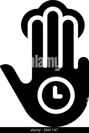 Trois doigts tenant l'icône de glyphe noire Illustration de Vecteur