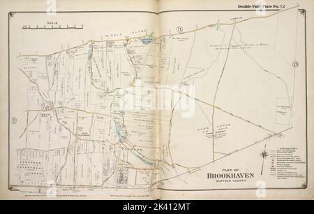 Fait partie de la cartographie du comté de Brookhaven Suffolk. Atlas, cartes. 1915 - 1917. Lionel Pincus et Princess Firyal Map Division. Comté de Suffolk (New York) Banque D'Images