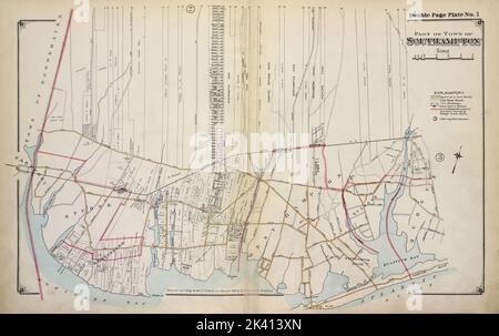 Partie de la ville de Southampton Cartographie. Atlas, cartes. 1915 - 1917. Lionel Pincus et Princess Firyal Map Division. Comté de Suffolk (New York) Banque D'Images