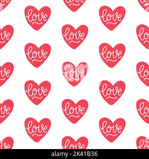 Saint-Valentin aime les coeurs sans coutures motif Illustration de Vecteur
