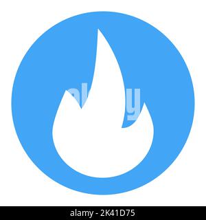 Icône de gaz bleu, logo de propane de flamme, combustion au four de puissance de brûleur Illustration de Vecteur