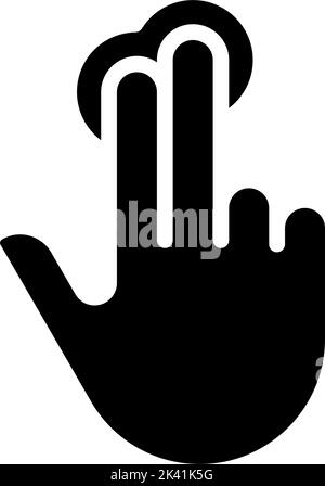 Appuyez deux fois avec votre doigt sur l'icône en forme de glyphe noire Illustration de Vecteur