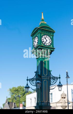 L'horloge Chamberlain récemment rénovée au centre du quartier des bijoux à Hockley, Birmingham, Royaume-Uni Banque D'Images