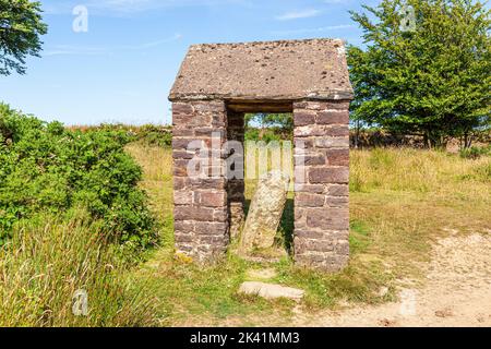 La Pierre de Caractacus (ou Pierre de Caratacus), pensée à partir du 6th siècle, sur la colline de Winsford dans le parc national d'Exmoor, Somerset Royaume-Uni Banque D'Images