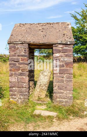 La Pierre de Caractacus (ou Pierre de Caratacus), pensée à partir du 6th siècle, sur la colline de Winsford dans le parc national d'Exmoor, Somerset Royaume-Uni Banque D'Images