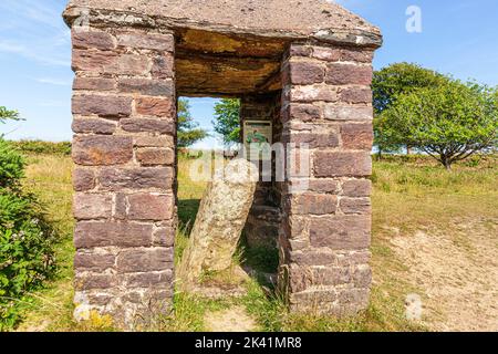 La Pierre de Caractacus (ou Pierre de Caratacus), pensée à partir du 6th siècle, sur la colline de Winsford dans le parc national d'Exmoor, Somerset Royaume-Uni Banque D'Images