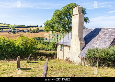 Church Farm, une ferme isolée de plus de 1000 pieds au-dessus du niveau de la mer à Stoke Pero dans le parc national d'Exmoor, Somerset Royaume-Uni Banque D'Images