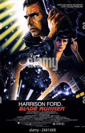 Chemin de lame 1982. Affiche de film Blade Runner. Banque D'Images