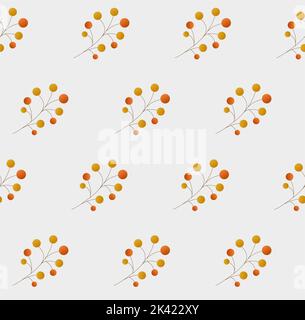 Motif d'automne sans couture. Fond ou motif de baies d'orange d'automne Banque D'Images